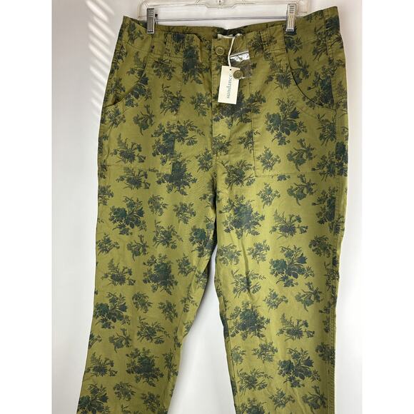 NWT Sundance Berenice Everyday Floral Pants Green Ankle Pant Women’s Size 16 - Picture 4 of 7